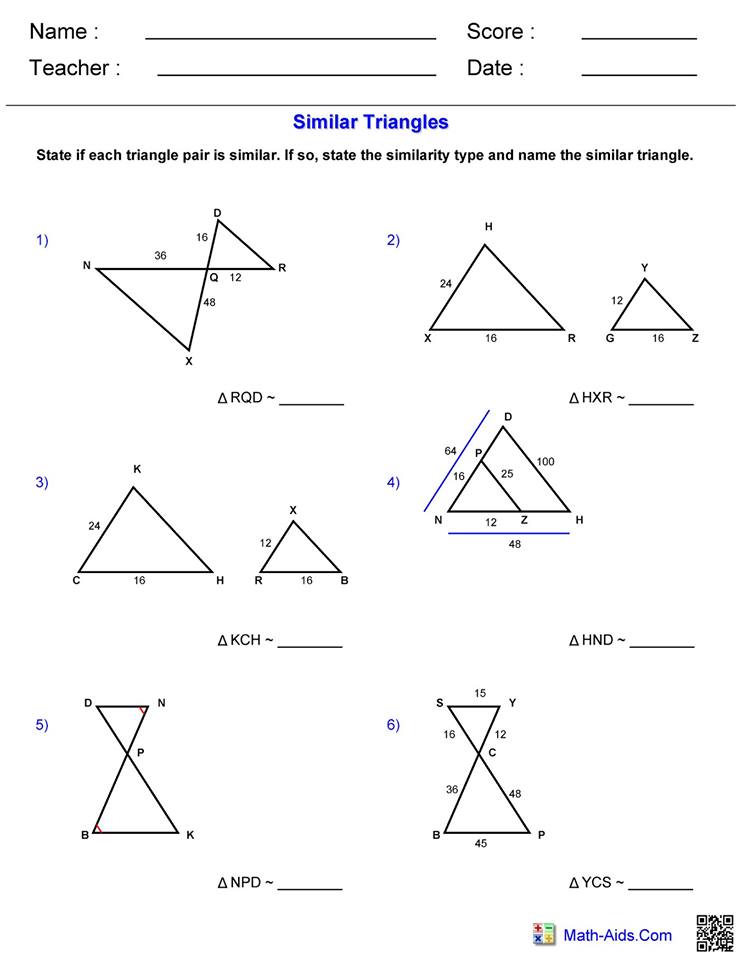  Angle Angle Triangle Similarity Worksheet Free Download Gmbar co